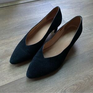 Madewell Suede Black Kitten Heel